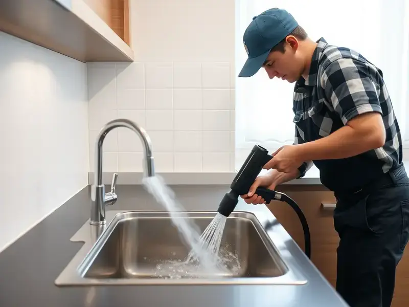 台所排水管の高圧洗浄